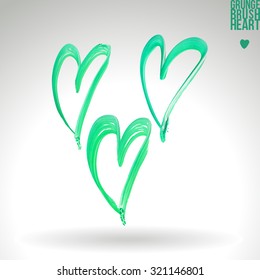 Brush stroke and texture. Heart symbol. Vector design.
