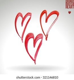 Brush stroke and texture. Heart symbol. Vector design.