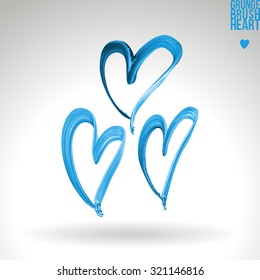 Brush stroke and texture. Heart symbol. Vector design.
