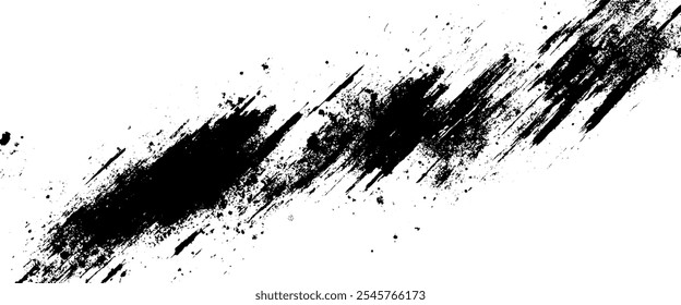 Brush Stroke texture on white background strong brush stroke graphic element Black Brush strokes