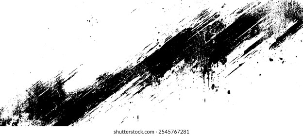 Textura del trazo del pincel en el elemento gráfico fuerte del trazo del pincel del fondo blanco
