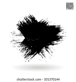 Brush stroke and texture on white background. Vector design.