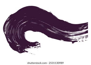 Brush stroke and texture. Smear brush, Acrylic white-blue texture brush stroke hand drawing, isolated on white background.
