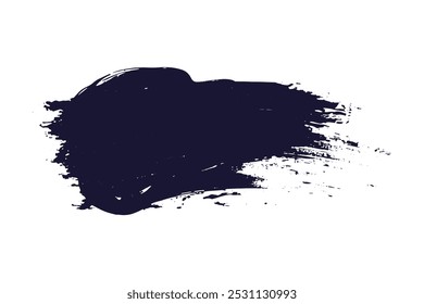 Traçado e textura do pincel. Escova de esfregaço, branco acrílico-azul textura pincel traçado mão desenho, isolado no fundo branco.