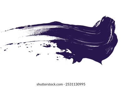 Brush stroke and texture. Smear brush, Acrylic white-blue texture brush stroke hand drawing, isolated on white background.