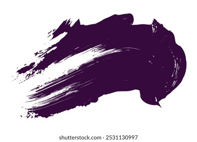 Pincelada y textura. Cepillo de la mancha, dibujo de la mano del trazo del pincel de la textura blanco-azul de acrílico, aislado en el fondo blanco.