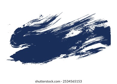 Brush stroke and texture. Smear brush, Acrylic white-blue texture brush stroke hand drawing, isolated on white background.