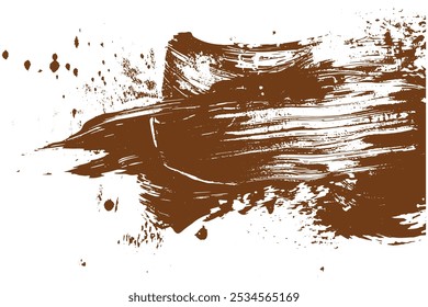 Pincelada y textura. Cepillo de la mancha, dibujo de la mano del trazo del pincel de la textura blanco-azul de acrílico, aislado en el fondo blanco.