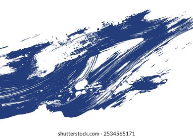 Brush stroke and texture. Smear brush, Acrylic white-blue texture brush stroke hand drawing, isolated on white background.