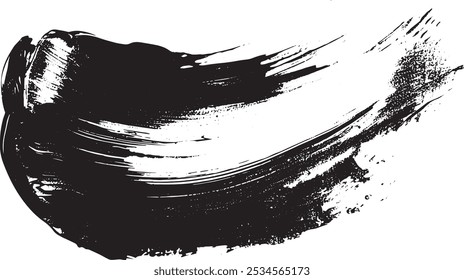 Pincelada y textura. Cepillo de la mancha, dibujo de la mano del trazo del pincel de la textura blanco-azul de acrílico, aislado en el fondo blanco.