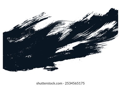 Brush stroke and texture. Smear brush, Acrylic white-blue texture brush stroke hand drawing, isolated on white background.