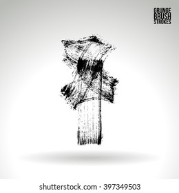 Brush stroke and texture. Vector design.