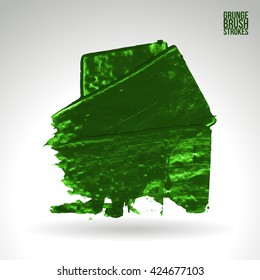 Brush stroke and texture. Vector design. Underline and border.