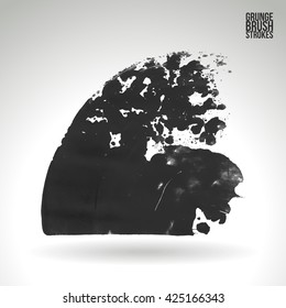Brush stroke and texture. Vector design. Underline and border.