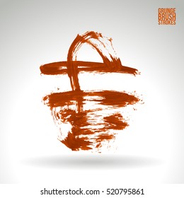 Brush stroke and texture. Vector design. Underline and border.