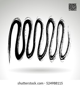 Brush stroke and texture. Vector design. Underline and border.