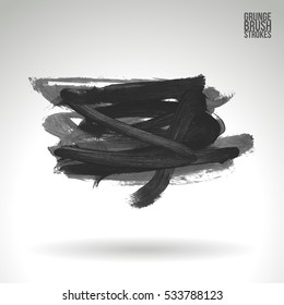 Brush stroke and texture. Vector design. Underline and border.