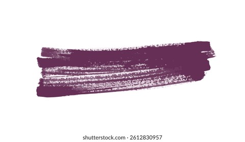 Brush stroke, textured paint mark. Freehand swipe, brushstroke smear, strip, smudge with rough scratchy streaks. Abstract decorative element. Flat vector illustration isolated on white background