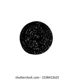 Brush stroke textured. Vector Grunge Circle. Grunge Round Shape.Snowball in doodle style isolated on white background.Vector hand drawn illustration.Design hipster logo. hand-painted ink illustration.
