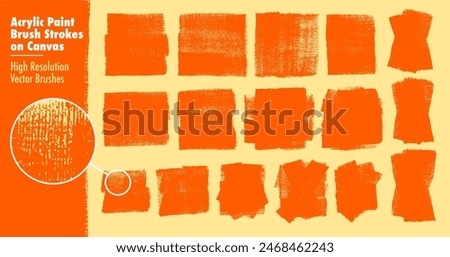 Brush Stroke Textures with Canvas Texture. Created from scans of Acrylic Paint on Canvas. High Quality, Detailed Vector brushes