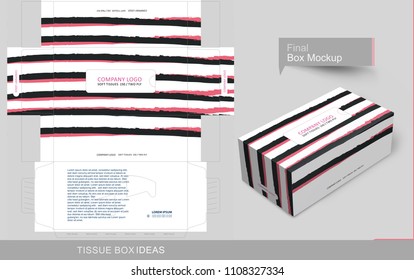 Brush stroke tissue box concept, template for business purpose, place your text and Logos and ready to go for print. 