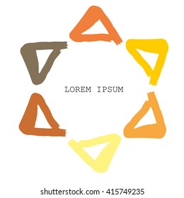 Brush Stroke Triangle Logo Design . Vector Triangle Background . Triangle Background . Abstract Triangle Geometrical Background . Modern Geometrical Triangle Design Template
