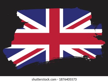 Brush stroke UK flag Premium Vector