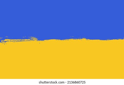 Brush stroke with Ukraine national flag. Grunge watercolor painting flag of Ukraine. Symbol, poster, banner of the national flag. Vector style watercolor drawing. Isolated on white background.