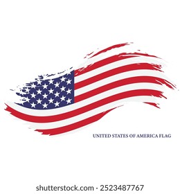 Brush Stroke United States Of America Flag Vector Design.