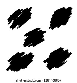 Brush stroke vector with black color. line and stroke texture. box or frame background.