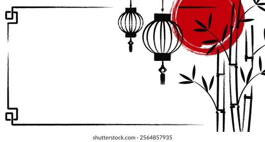 Brush stroke vector illustration Chinese ornament