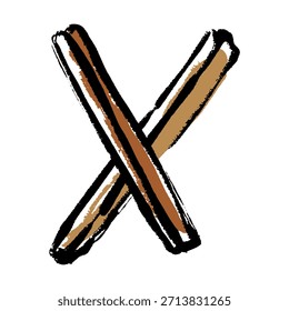 Ilustración vectorial de la carrera del cepillo de palillos de canela.