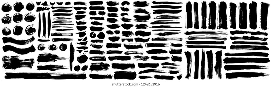 Brush stroke vector illustration set 