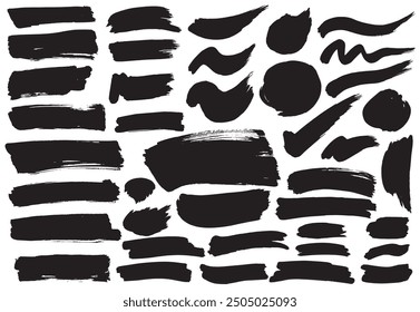 Brush stroke vector illustration set 