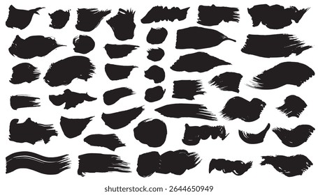 Brush stroke vector illustration set 