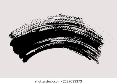 Brush stroke vector. Painted curve, isolated on white background. Grunge textured design element