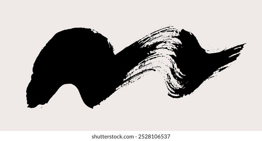Brush stroke vector. Painted wave and curve. Grunge brush and textured background