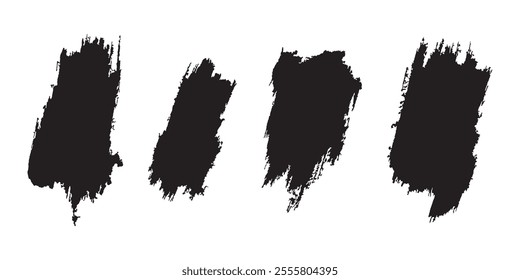Brush Stroke Vector Set and Painted Text Boxes. Dirty Brush Texture. Grunge Brush Stroke. Set of Paintbrush. Artistic Grunge Texture. Collection of Brush Strokes and Grunge Elements