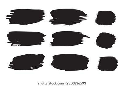 Brush stroke, vector, template. Black brush set.Texture brush stroke. Vector illustration EPS 10