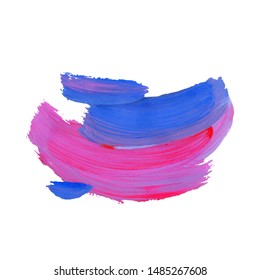 Brush Stroke. Violet Acrylic Paint Stain. Stroke of the Paint Brush Isolated on White Background. Vector Illustration Space for Text.