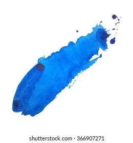 Brush stroke watercolor blue color. Vector illustration eps 10