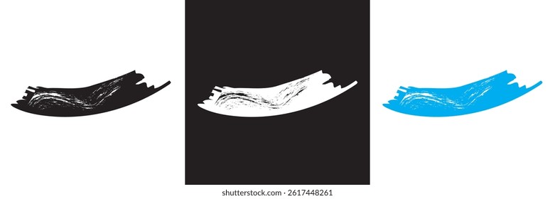 Brush strokes , abstract grunge texture . Artistic design element, paint smear, ink splatter, creative graphic element. Vector illustration. isolated on white and black background. EPS 10