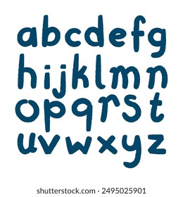 Brush Strokes Alphabet Set Vector Design.