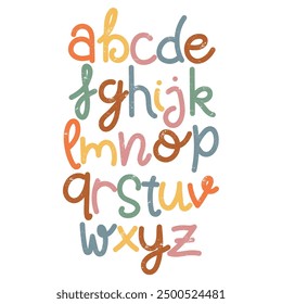 Brush Strokes Alphabet Set Vector Design.