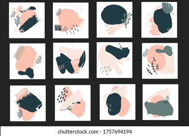 Brush strokes background bundle for your design