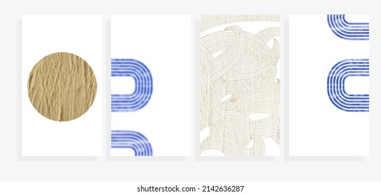 brush strokes background template  vector set