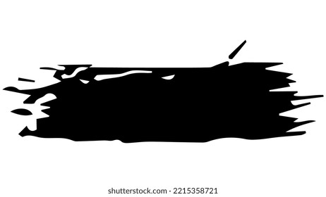 Brush strokes black silhouette in grunge style. Irregular shapes and rough edges. Vector design element for t-shirt or website.