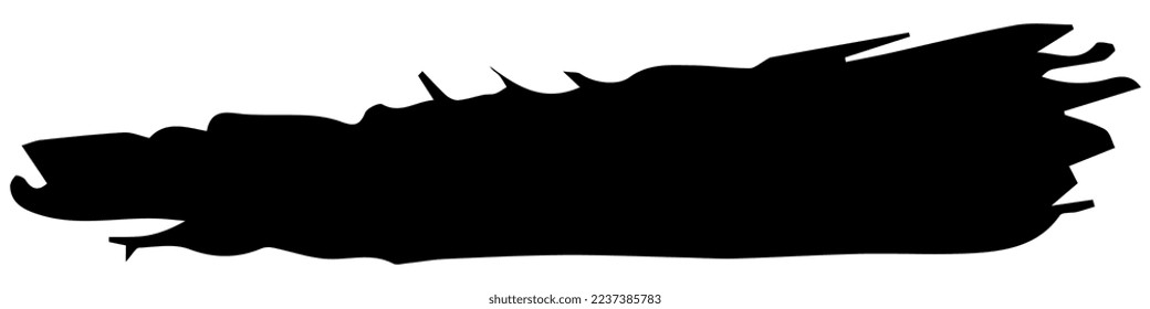 Brush strokes black silhouette in grunge style. Irregular shapes and rough edges. Vector design element for t-shirt or website.