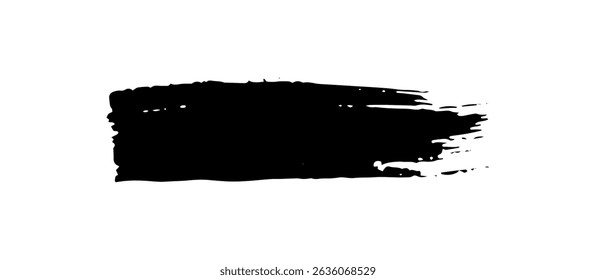 Brush strokes black silhouette in grunge texturesstyle. Irregular shapes and rough edges. Vector design element print for t-shirt or website.Paint stroke trace.Frame.Banner.On white background.