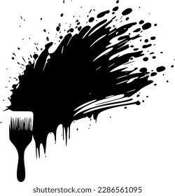 Brush Strokes - Black and White Isolated Icon - Vector illustration